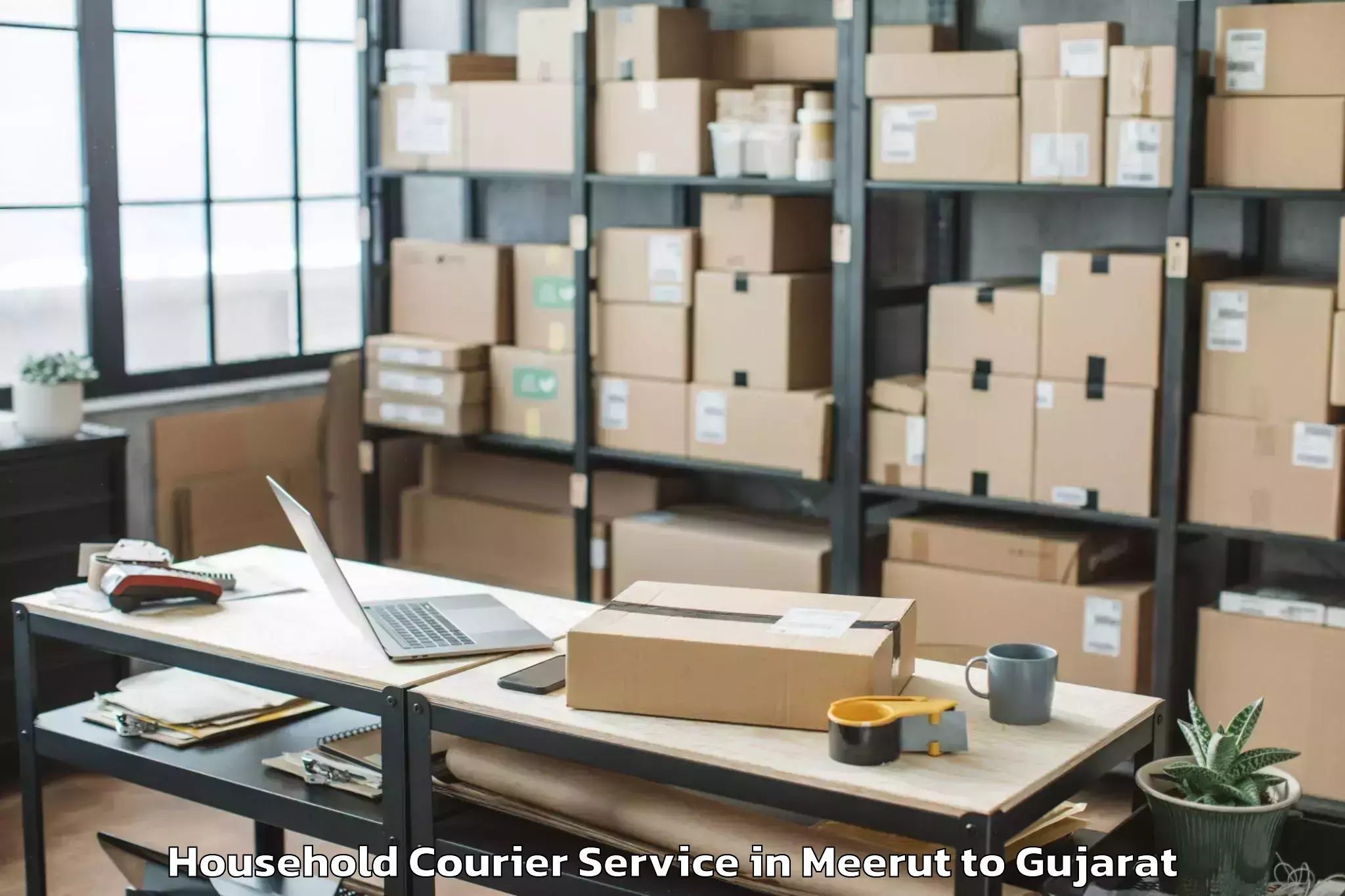 Trusted Meerut to Keshod Household Courier